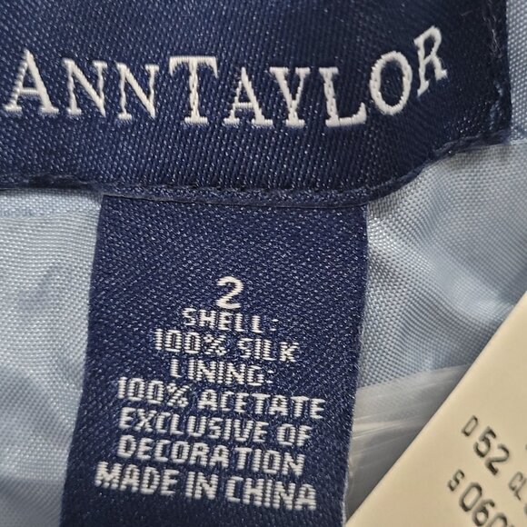 NWD Ann Taylor Blue Silk Sequin Bead Embellished Lined Pants Size 2 (26x28.5) - Picture 3 of 16